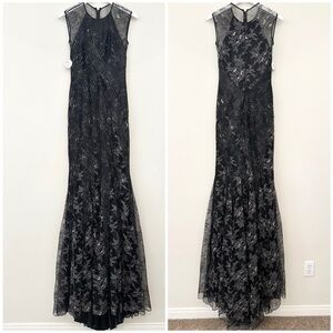Carmen Marc Valvo Couture Lace Satin Gown Showroom Sample